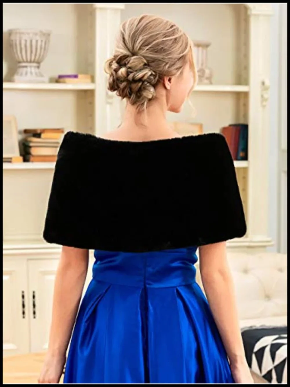 Faux Fur Wrap Shawl with Clasp for Wedding Bridal Party